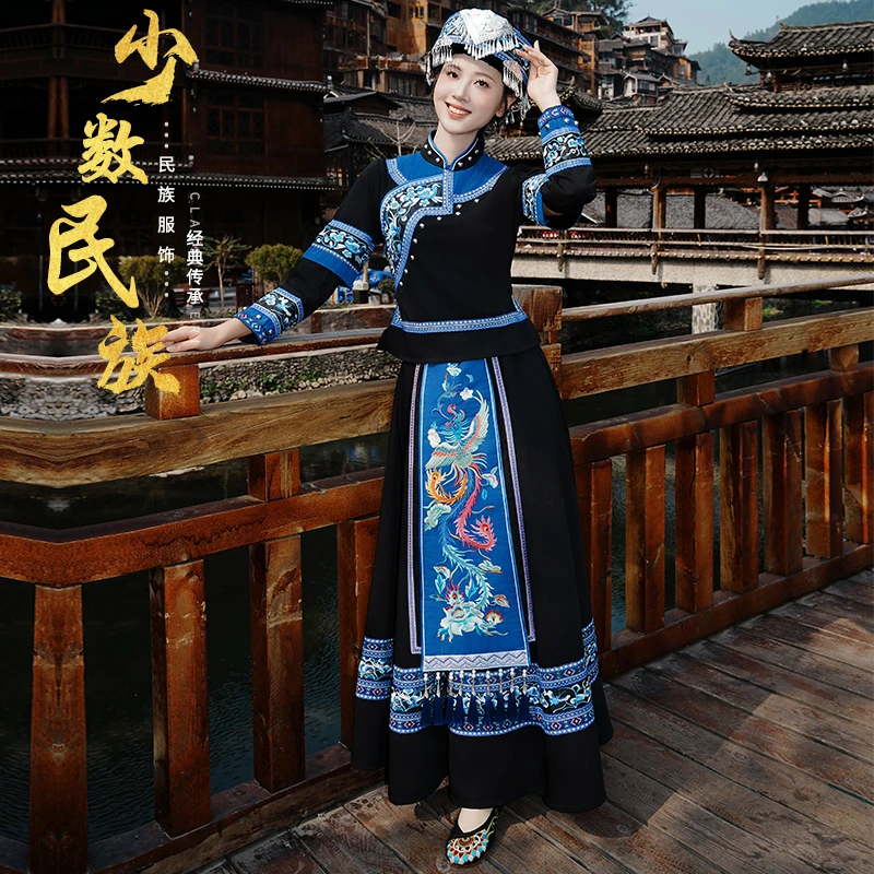 土家族服装民族服装女新款正宗壮族少数民族服装女款成人苗族瑶族