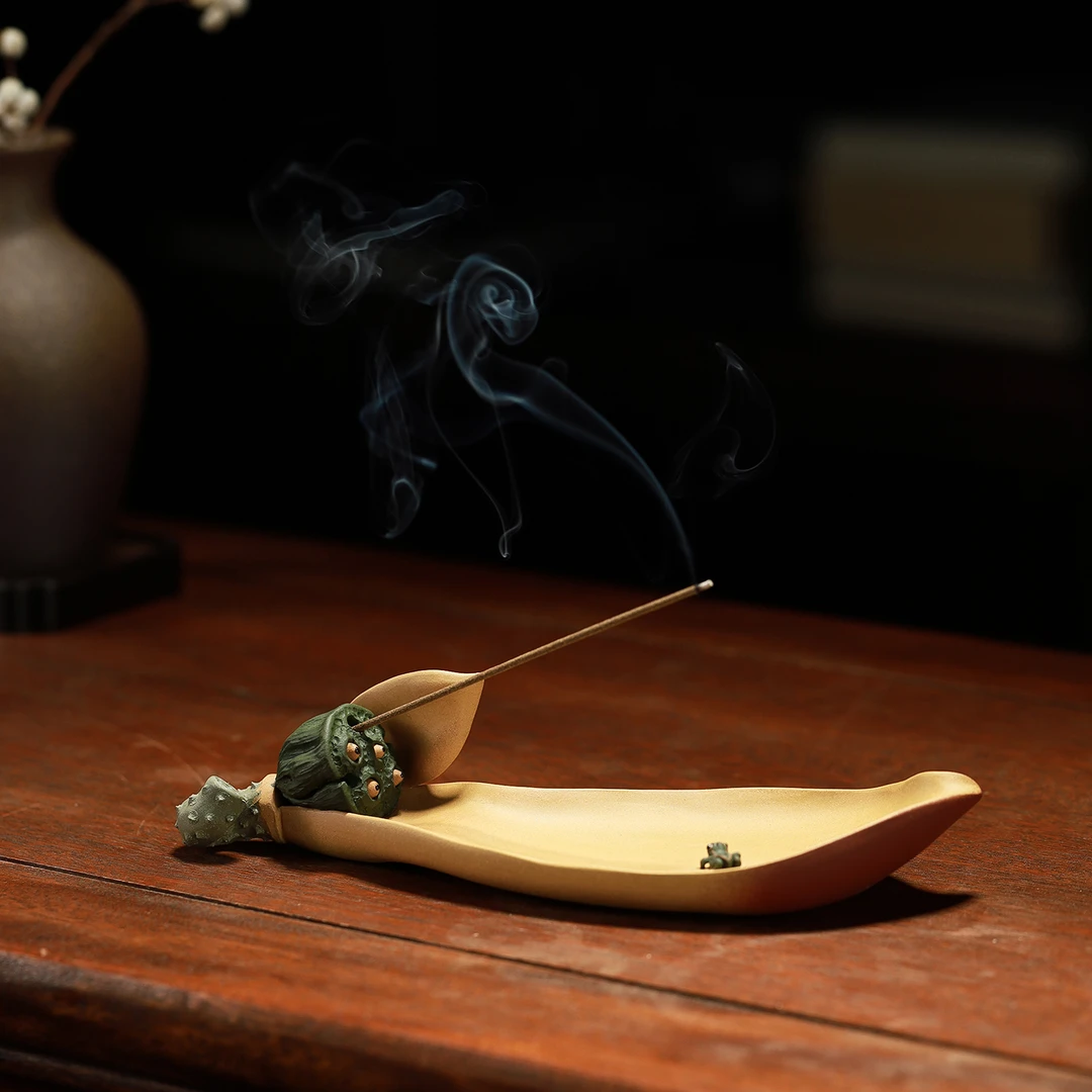 砂宴子夜原创新品！！宜兴原矿紫砂 莲香香插 纯手工制作