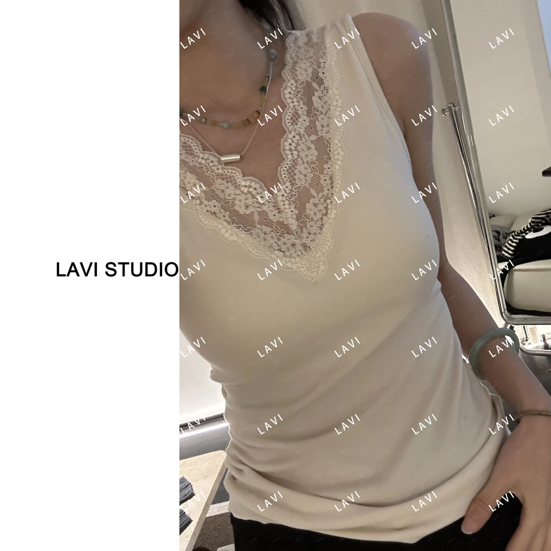 LAVI STUDIO 百搭打底亲肤蕾丝背心6812