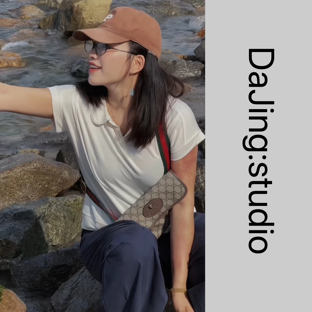 DAJING时髦松弛感 正式又休闲复古简约娃娃领poIo衫T恤纯色宽松夏