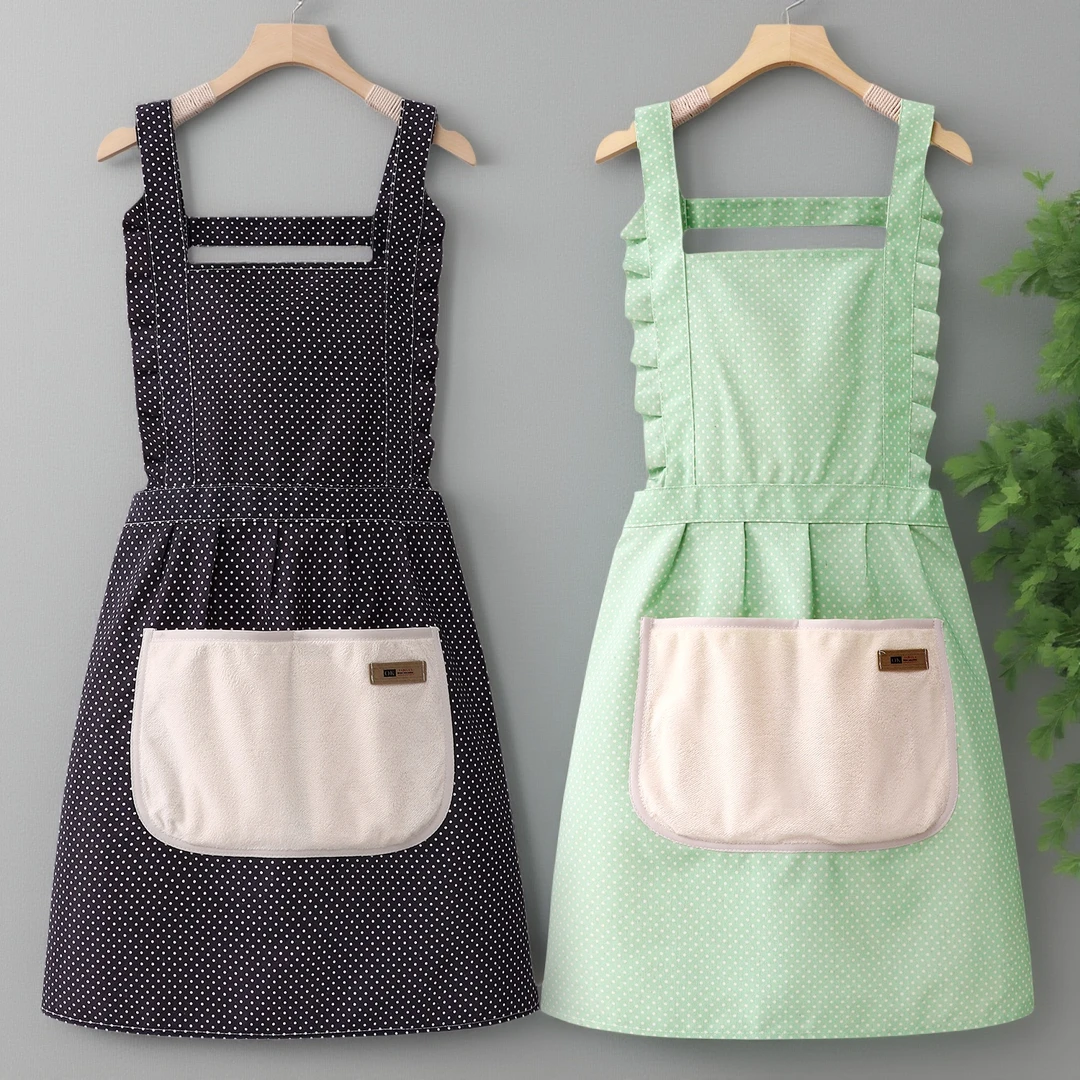 甜品店工作服围裙厨房家用女士韩式餐饮上班专用厨房专用长袖围裙