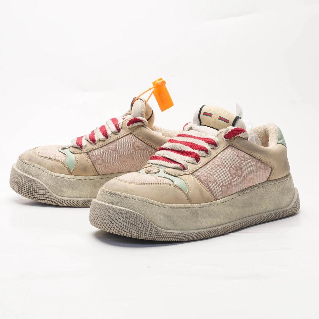 99新 GUCCI/古驰 /37.5/米粉胖丁鞋（后跟微瑕）