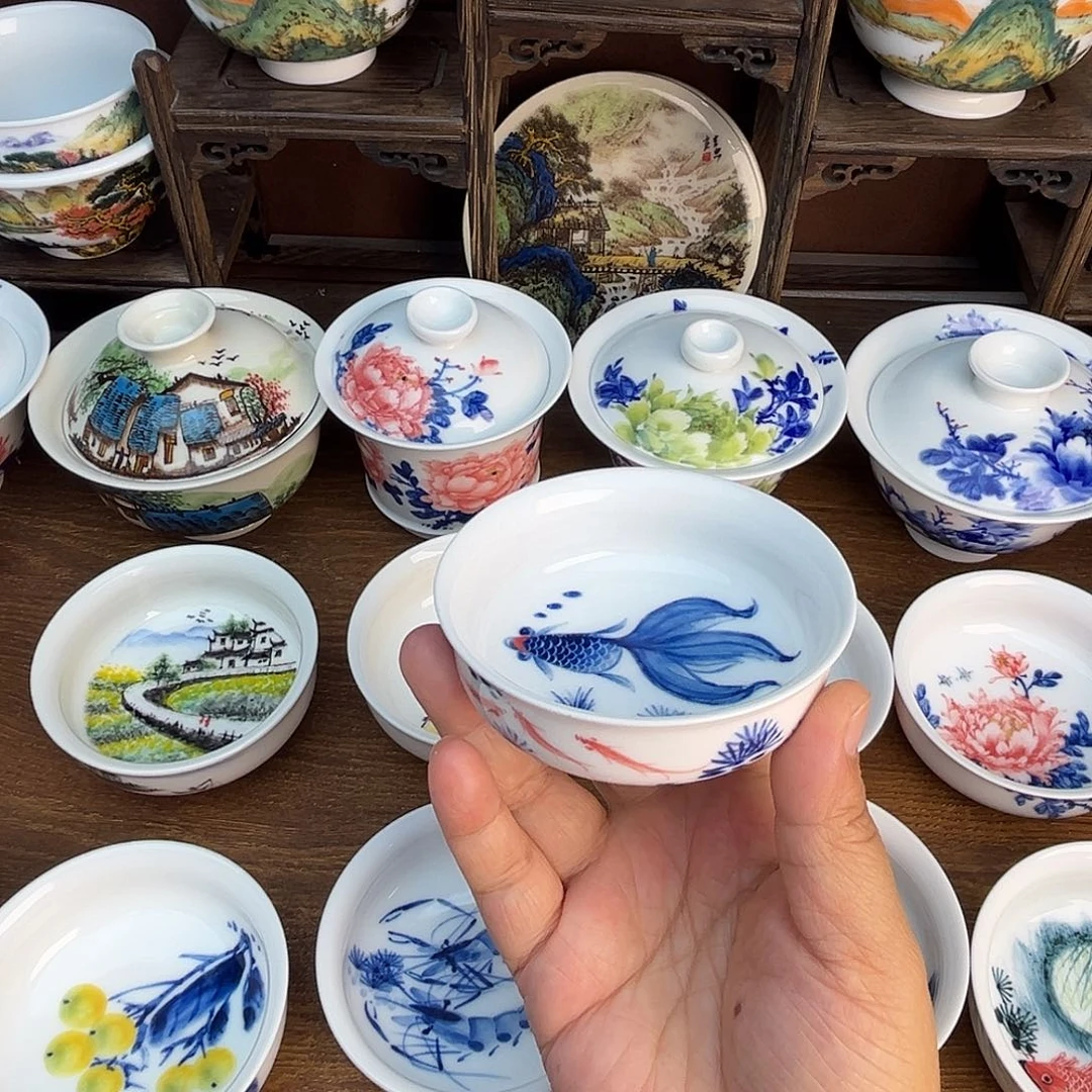 忠意堂釉下彩年年有余