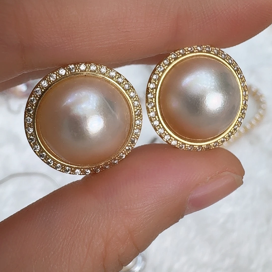 拼合珍珠（马贝珠）未镶嵌耳饰