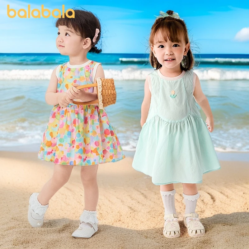 巴拉巴拉女童连衣裙宝宝裙子公主裙夏装洋气甜美碎花裙子休闲