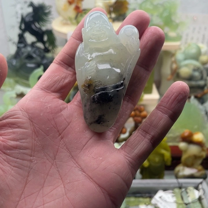 蛇纹石玉未镶嵌四大名玉手把