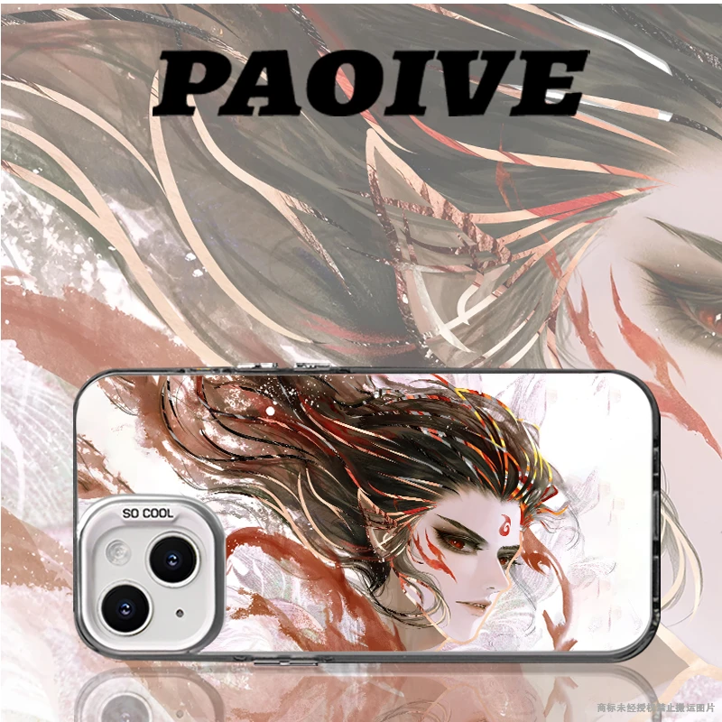适用苹果华为vivo一加iPhone14小米手机横版哪吒支架彩银手机壳