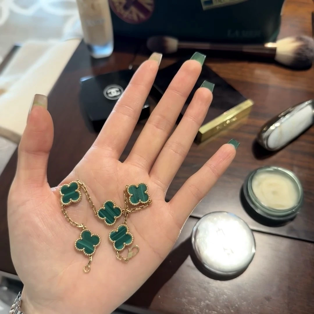 足金999真金纯黄珐琅金古法五花手链