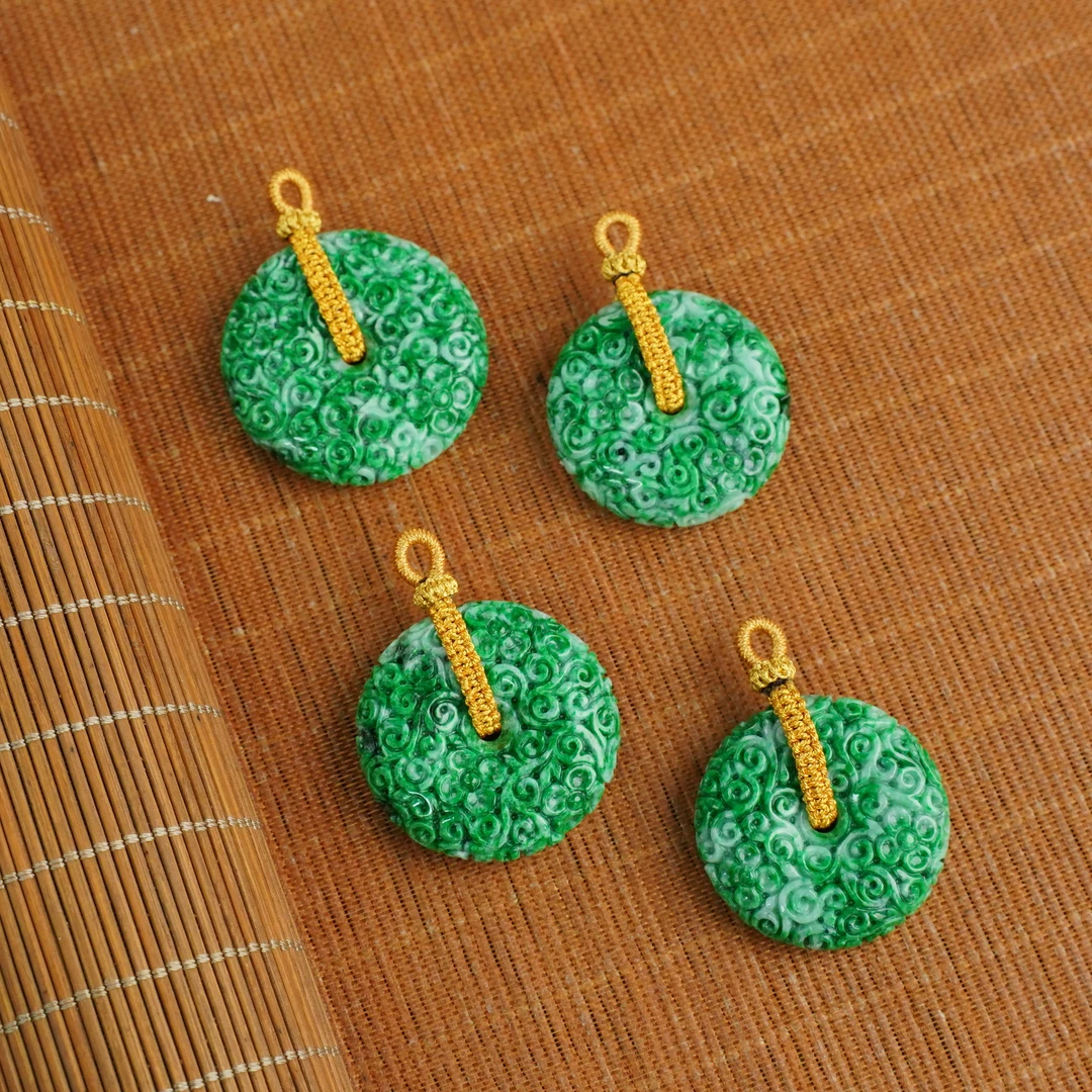 R*翡翠雕刻平安扣吊坠@HSG12121001@多样性发其一