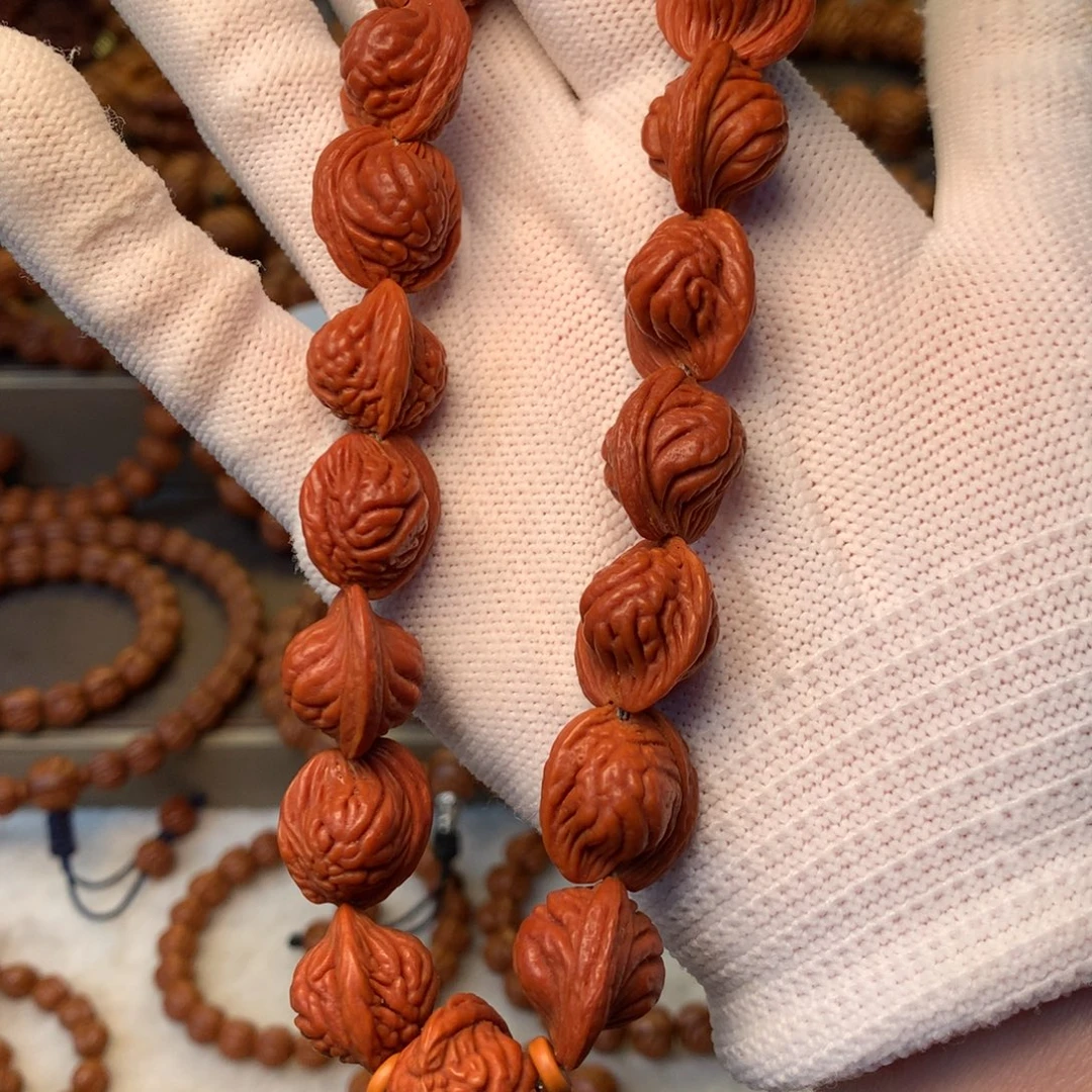 无***忧桃核手串秦岭龙纹