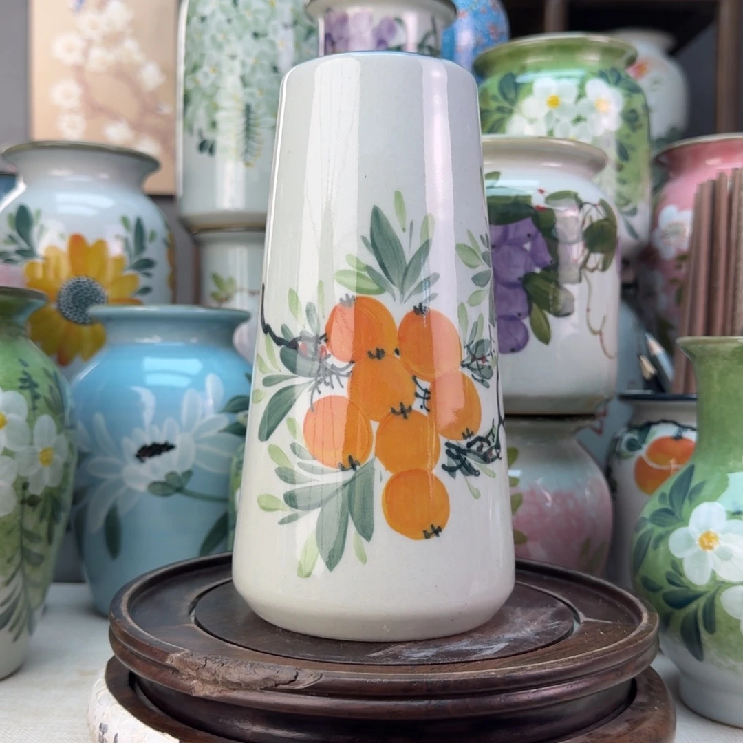 景德镇陶瓷手绘花瓶无孔