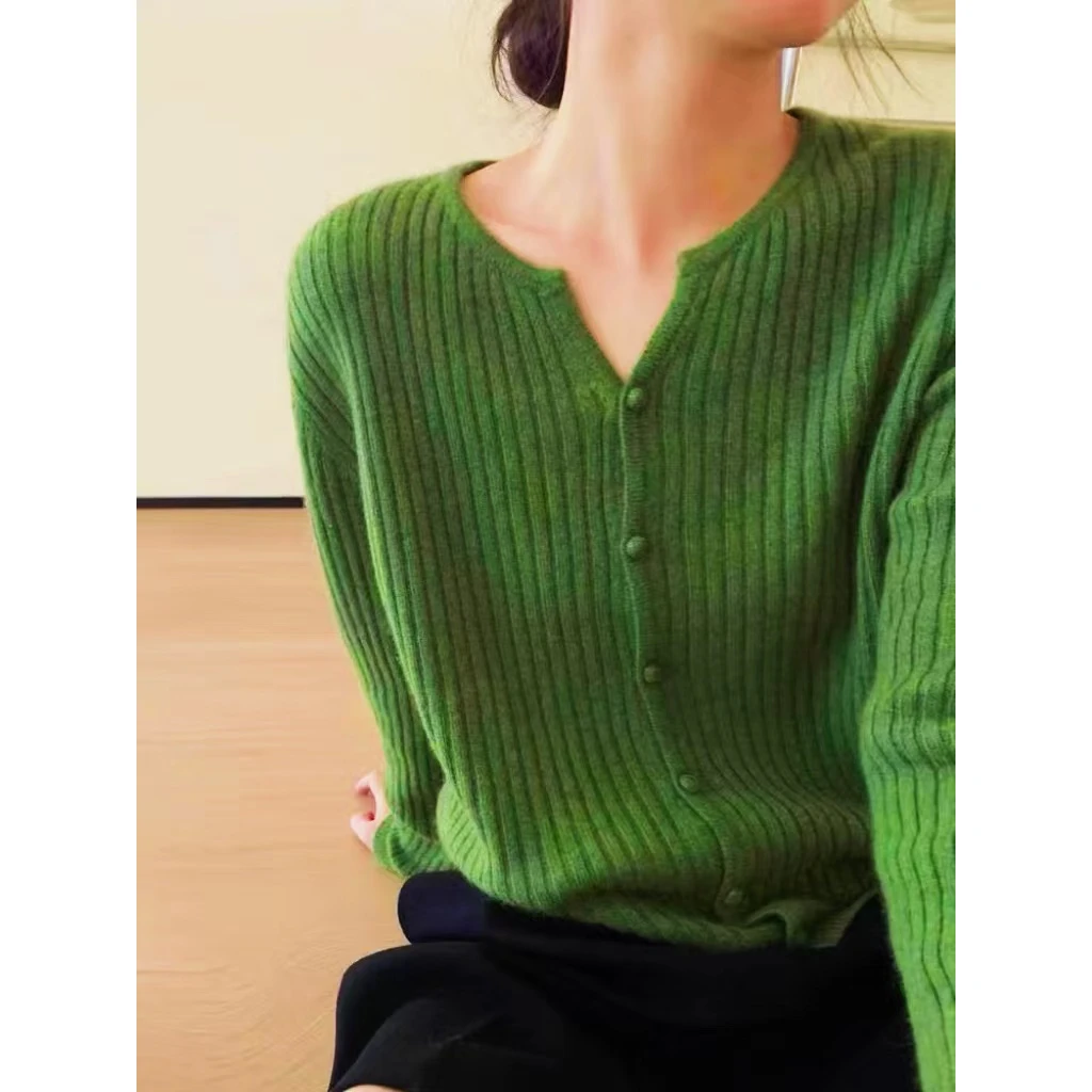 /包扣开衫/时尚通勤宽松显瘦长袖纯色针织开衫百搭毛衣外套93005