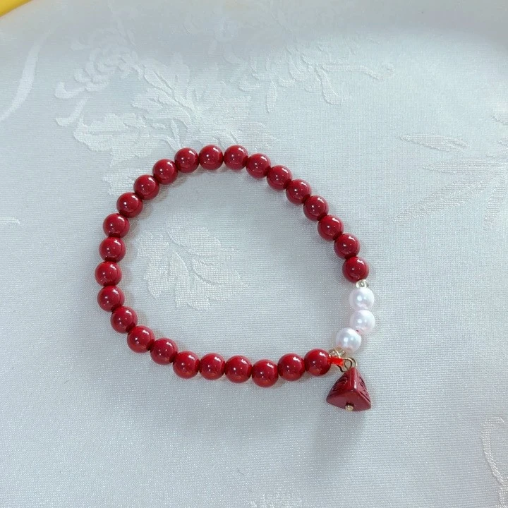 含辰砂工艺小饰品手串卡6mm不配证书礼盒发一条