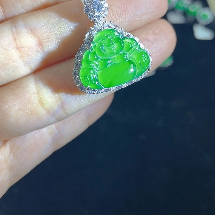 翡翠银S925镶嵌吊坠(不含链)