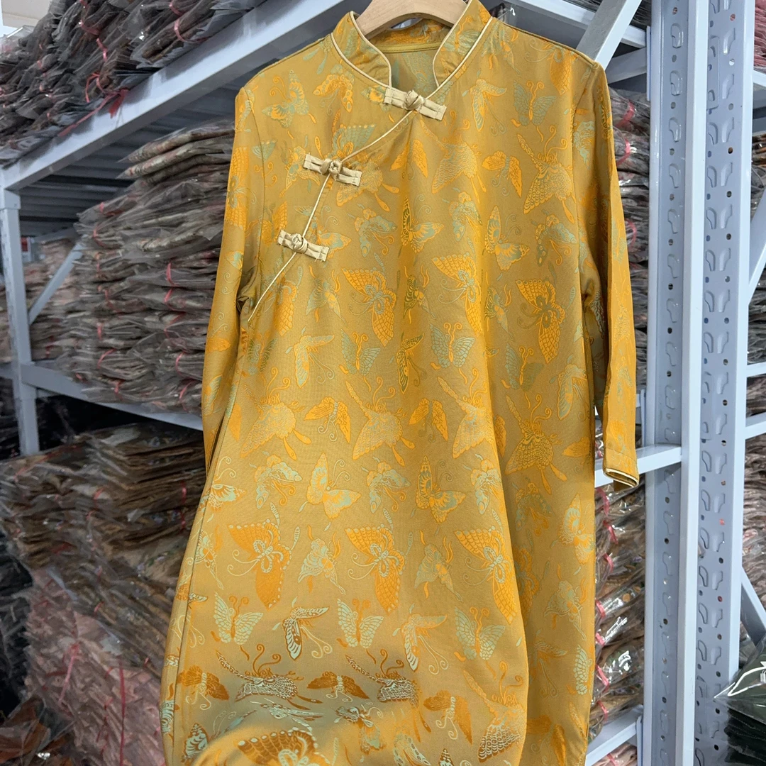 8123款新中式长款连衣裙【金蝶】