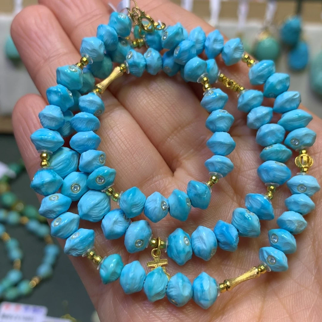 绿松石项链18K金镶嵌