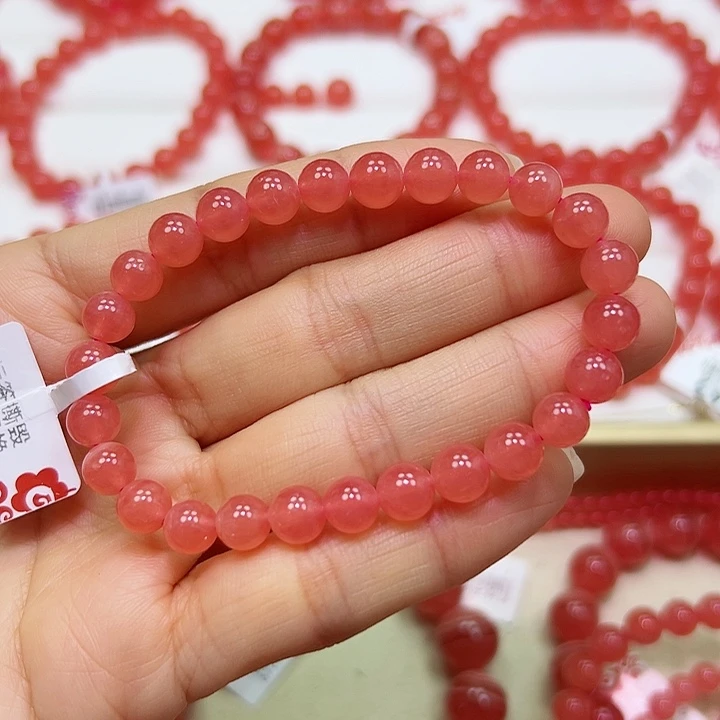 菱锰矿（红纹石）手串未镶嵌A****?