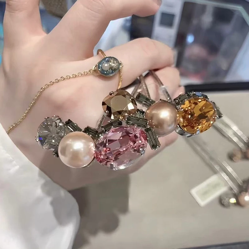 铜合金项链 重工水钻珠珠发簪 YG1046