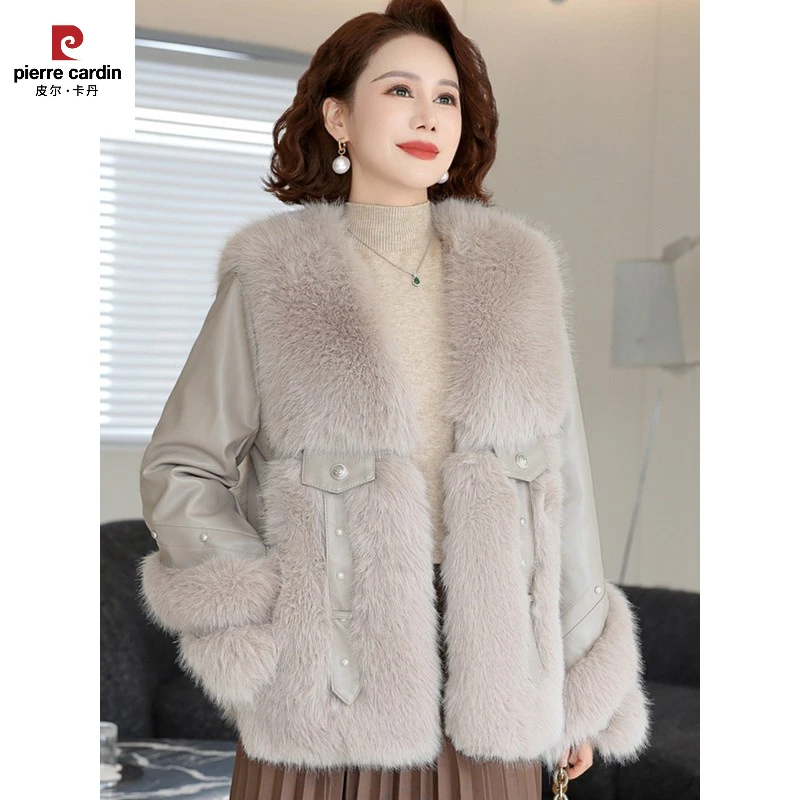 皮尔卡丹妈妈冬装洋气加厚貂绒毛外套女2025新款中年贵气加厚海宁