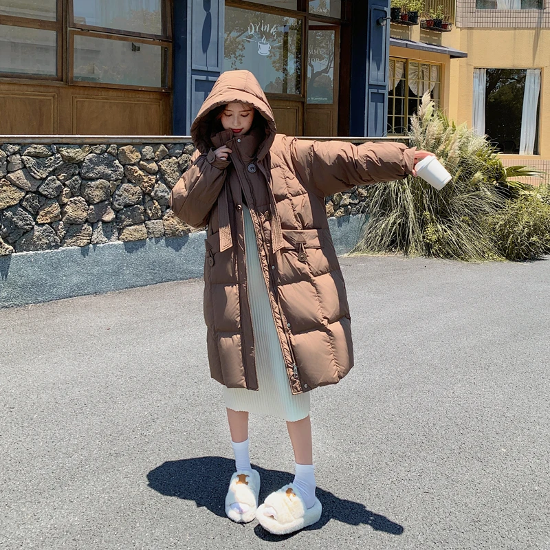 D9923加大码羽绒服洋气冬季女中长款100-280斤可穿时尚百搭加厚