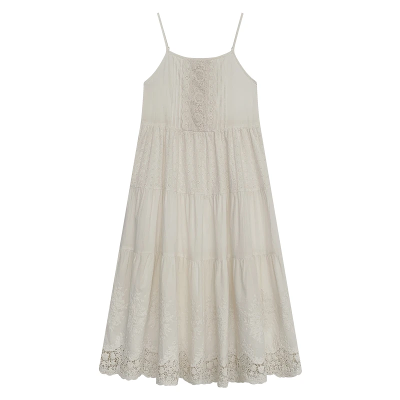 【香香的梨】重工蕾丝边吊带连衣裙EM0692