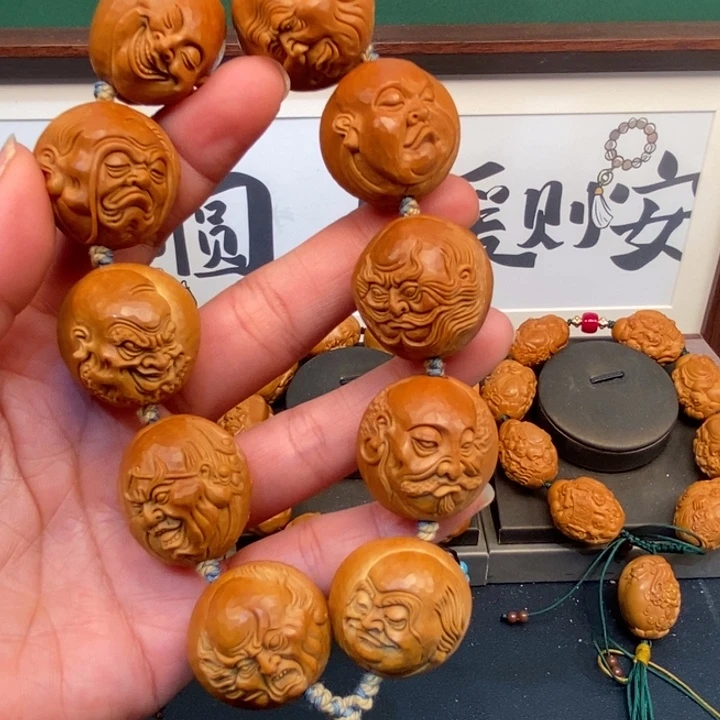 橄榄核手串/手链橄榄核雕钻面罗汉