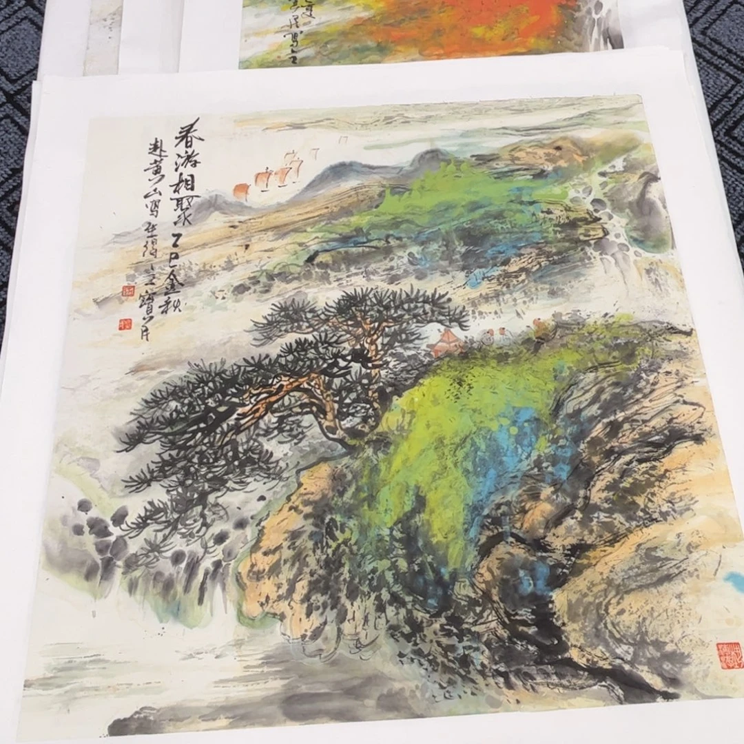 国画四尺斗方山水