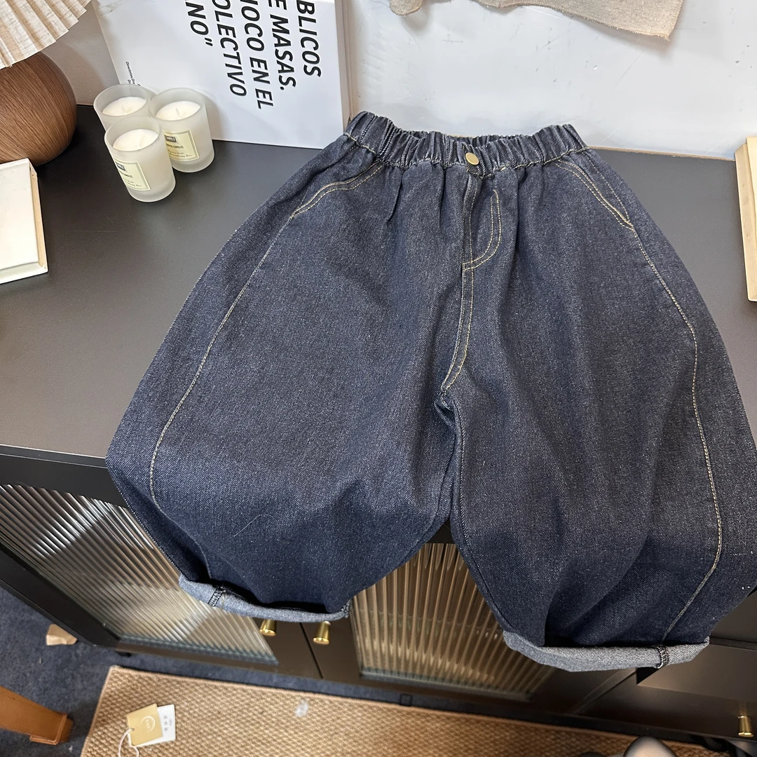 2780春秋潮流休闲时尚流行百搭洋气男女童牛仔老爹裤