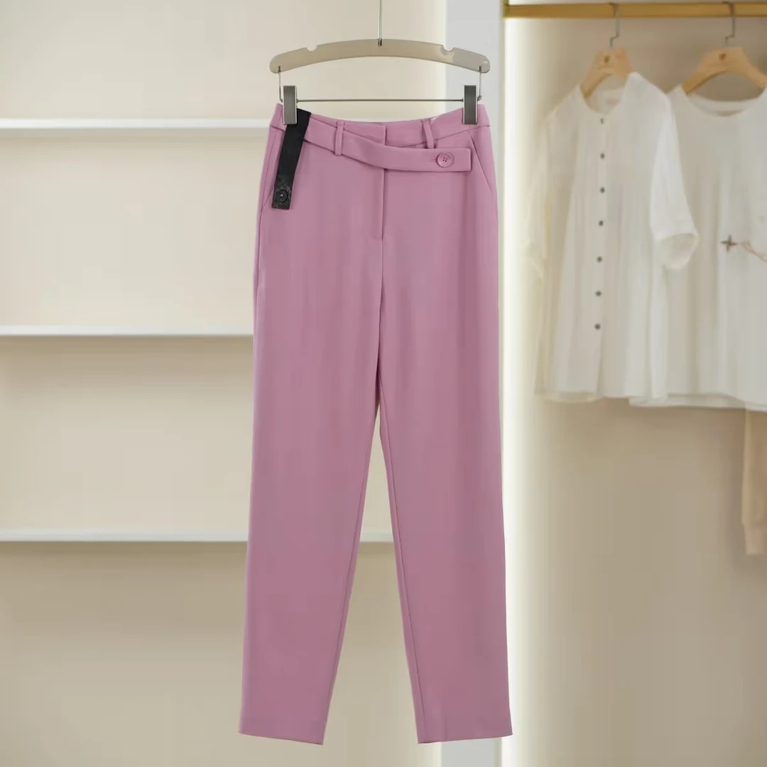 麦迪尚品【H】K1327  绵羊毛西装裤女2025新款春夏休闲长裤