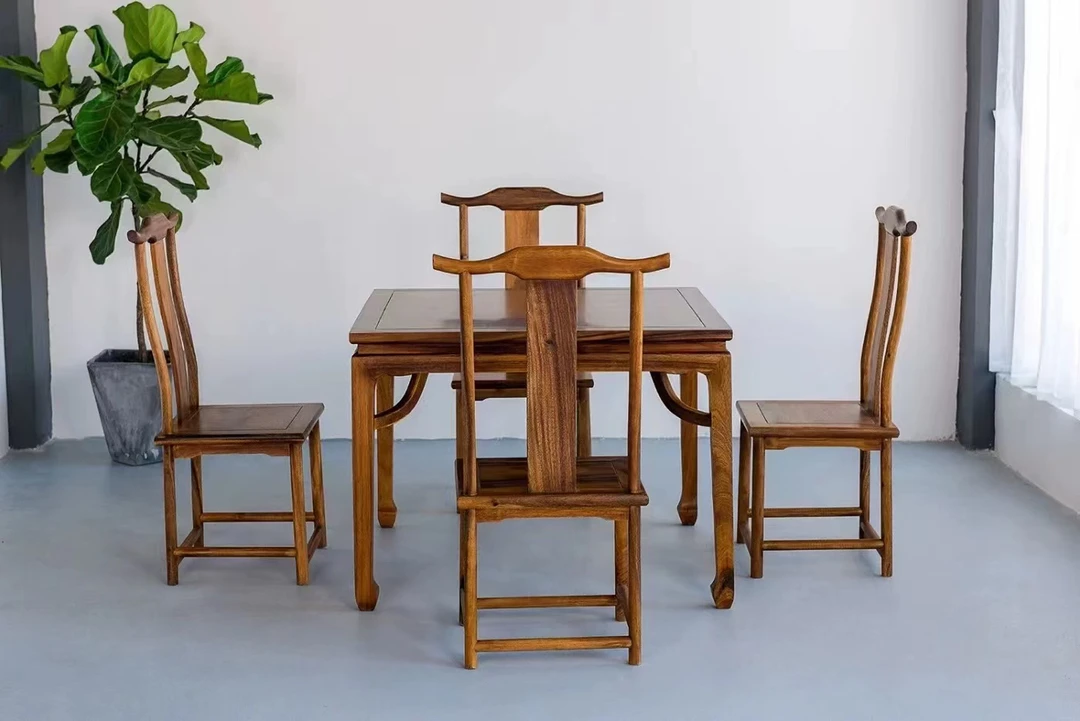 新中式南美胡桃木方桌一桌四椅不包邮