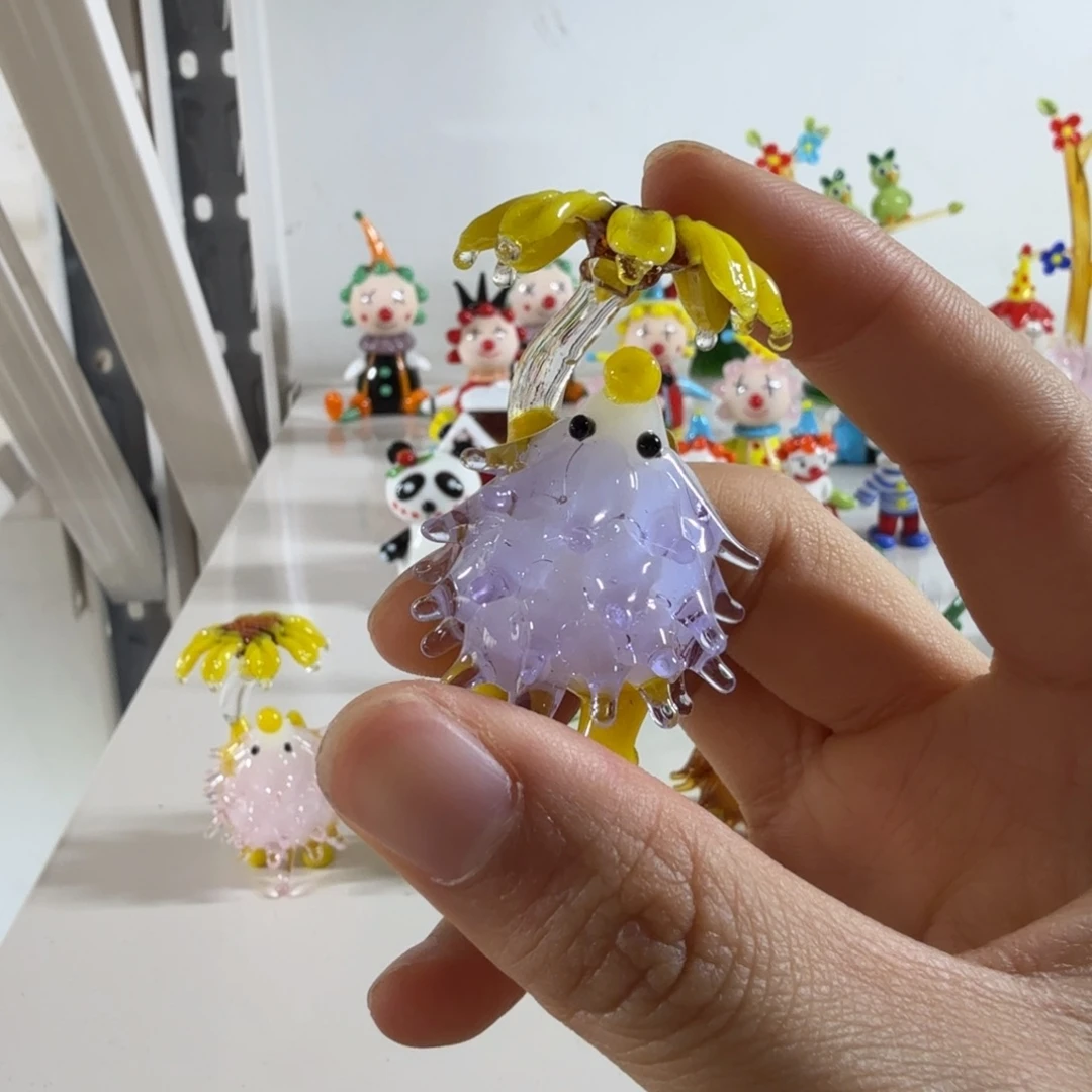 手工艺品琉璃举花小刺猬