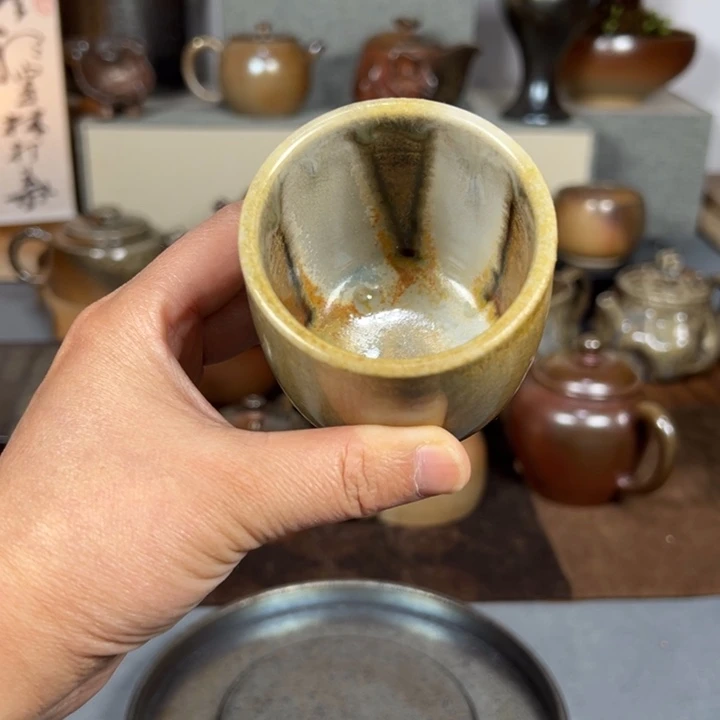壶建水紫陶白泥柴烧主人杯80cc