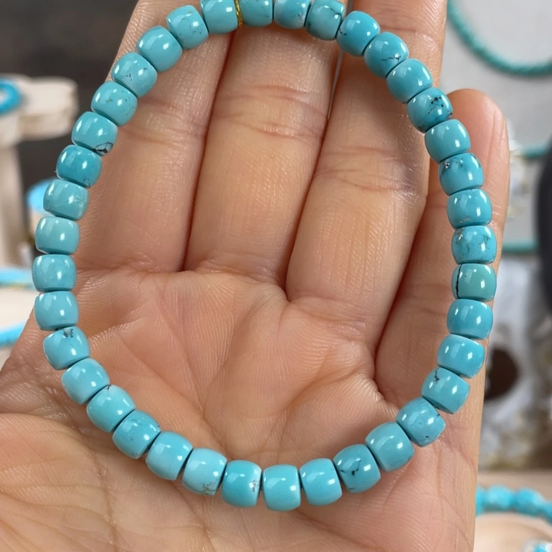 绿松石未镶嵌套链高瓷直切6mm