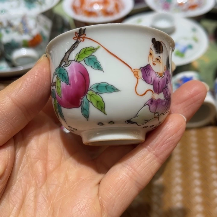 手绘茶杯盖碗陶瓷