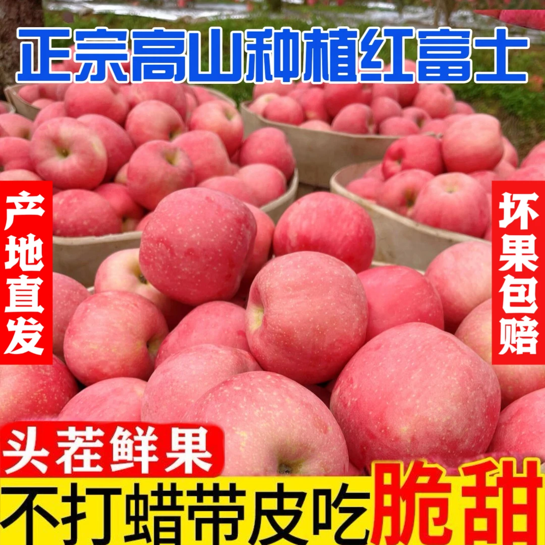 正宗东北冰糖心红富士脆甜丑苹果当季新鲜水果整箱包邮