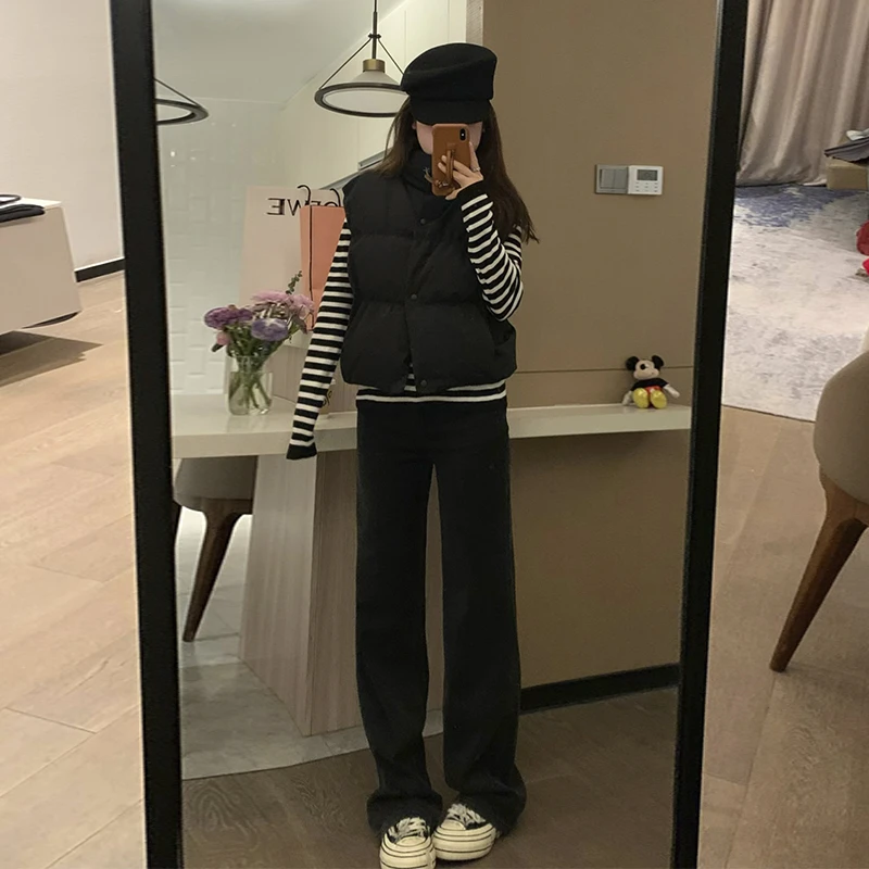 裤长108cm 高个子加长黑色高腰直筒牛仔裤女175显瘦堆堆烟管裤子