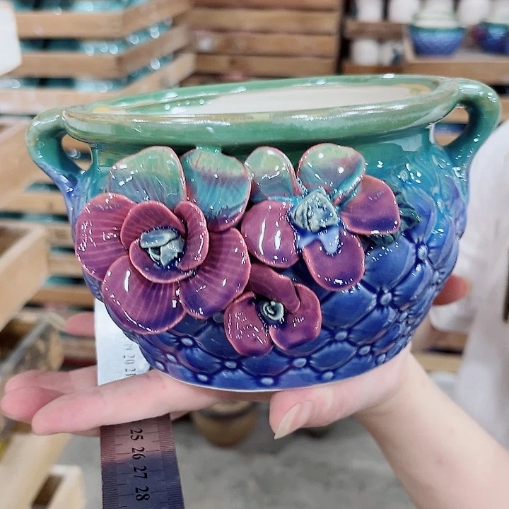 有孔.凑单10元陶瓷花盆发货！