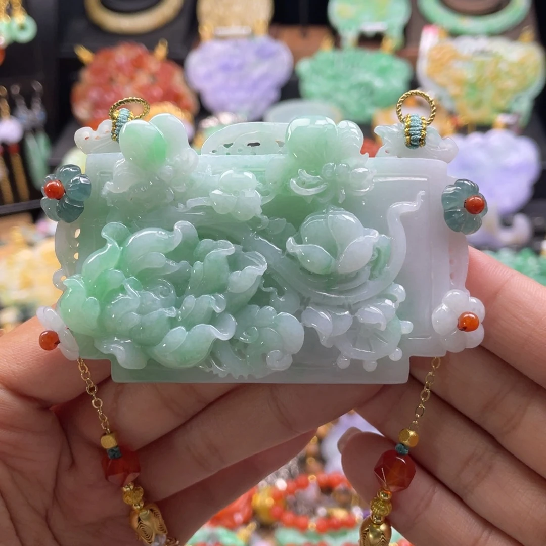 翡翠未镶嵌颈饰代编织