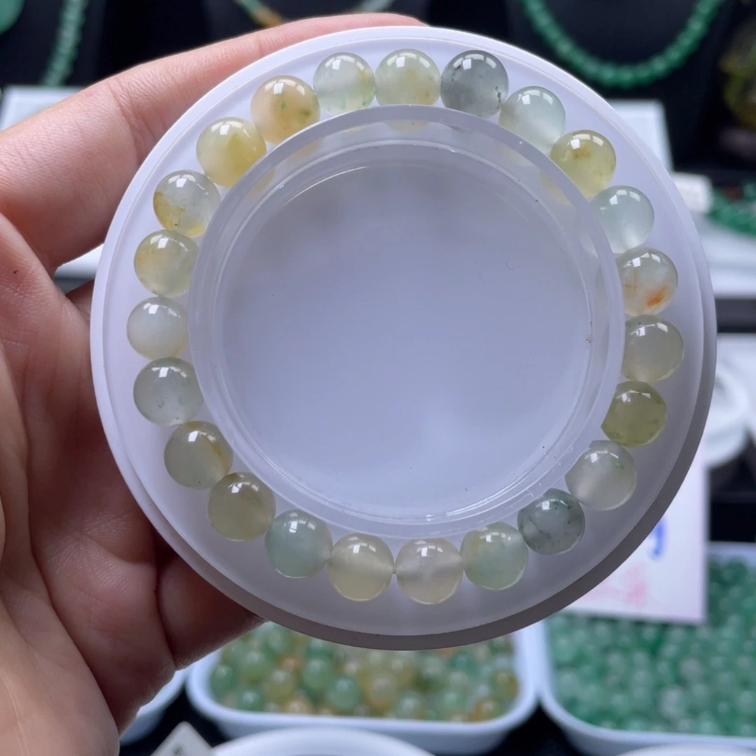 石英质玉（非洲翠）未镶嵌手串冰黄。精品，仅一串