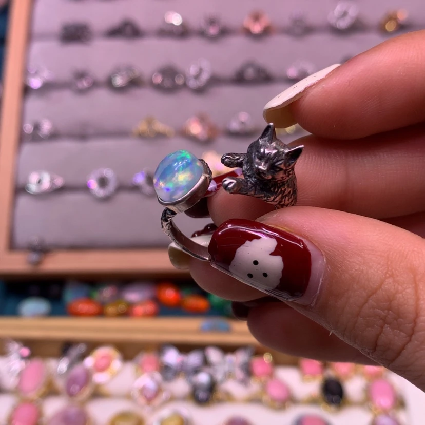 【闪购商品】欧泊戒指款式不要证书银S925镶嵌p****9