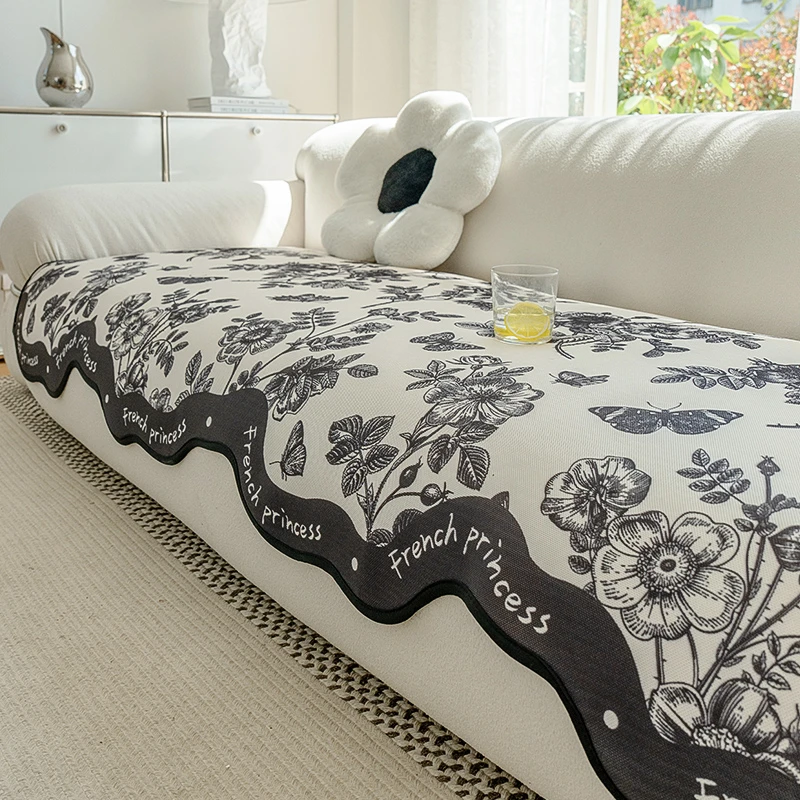 (异形冰蝶)夏季凉感冰丝沙发垫新款一片式直排沙发防滑防尘盖布