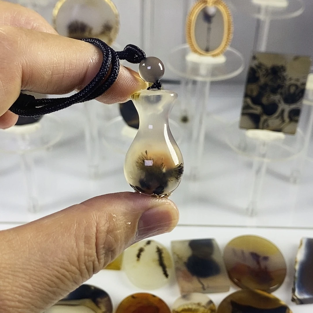 合成碳硅石非金属时尚图纹画面石饰品