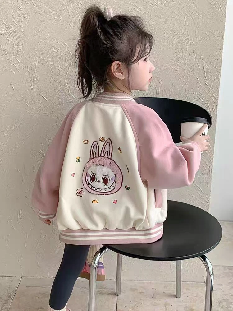 女童棒球服外套春秋季2025新款洋气女孩宝宝网红拉布布上衣夹克潮