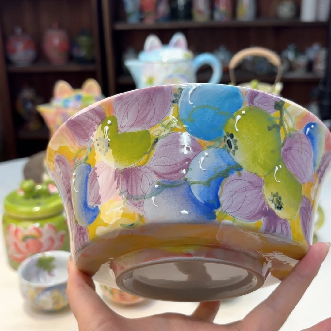 景德镇手绘高温釉下彩陶瓷茶具