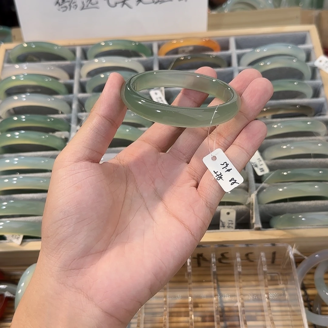 玛瑙/玉髓手镯未镶嵌圈口59.4