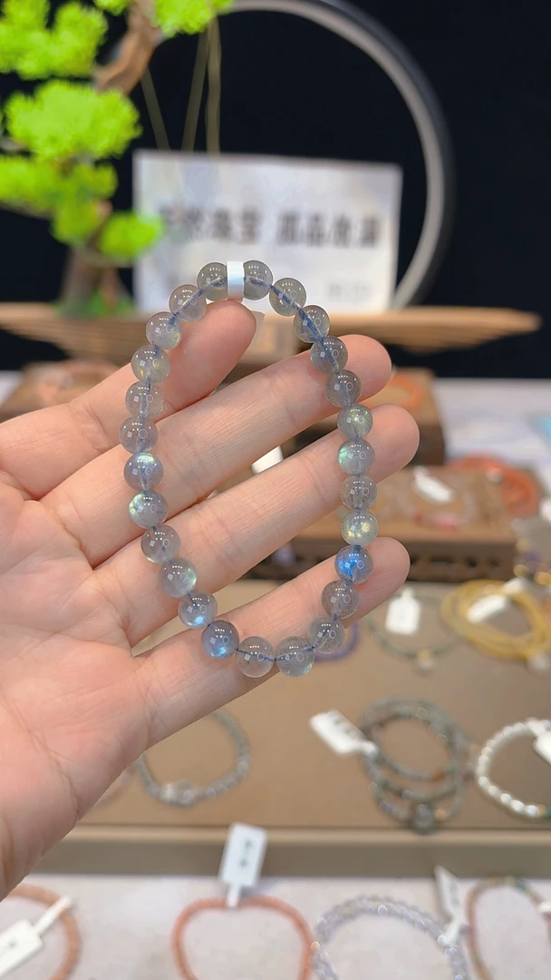 单圈素圈灰月光款手串Y1199