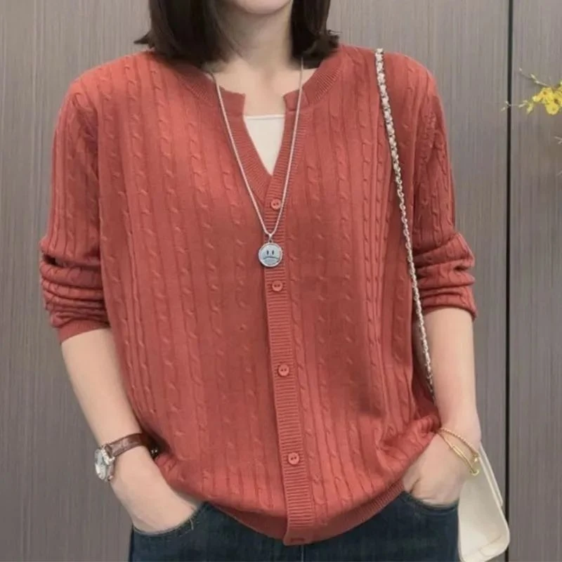 2025时尚百搭好看洋气秋冬假两件长袖宽松百搭针织衫显瘦气质上衣