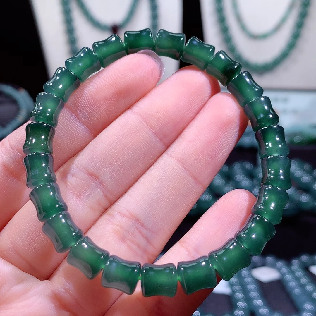 翡翠未镶嵌手链天然a货翡翠手串7.5