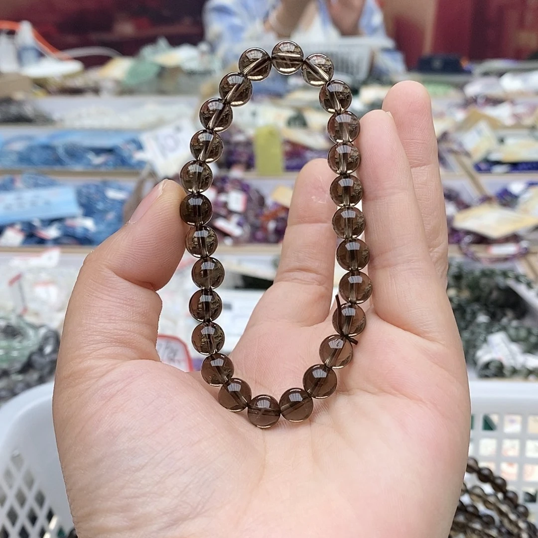 水晶手链未镶嵌茶水晶7-8mm