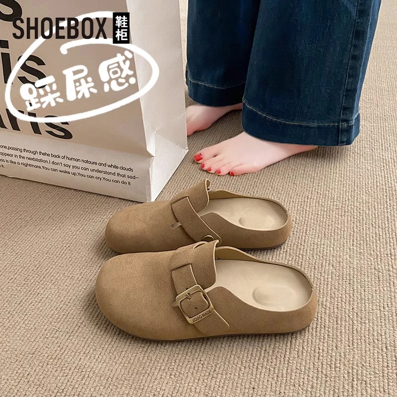 SHOEBOX鞋柜勃肯拖鞋女2025夏季新款外穿一脚蹬软底半拖博肯鞋